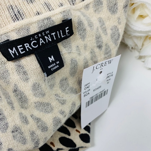 NEW J Crew Leopard Animal Print  Crew Neck… - Picture 9 of 10